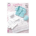 King Cole Coat, Cardigan, Bonnet, Hat and Pram Cover Pattern 3115
