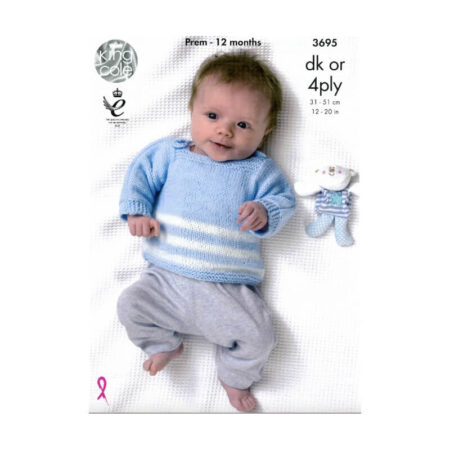 King Cole Jacket, Sweater, Gilet and Moccasins Pattern 3695