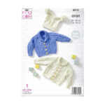 King Cole Cardigans and Hat Pattern 6015