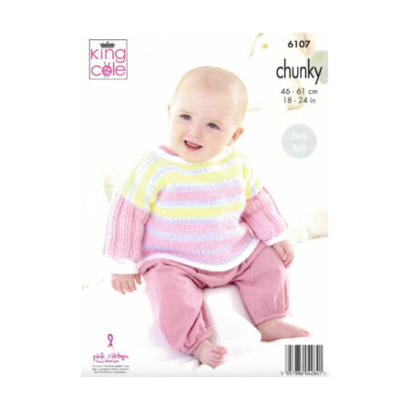 King Cole Cardigan, Hat and Top Pattern 6107 - Image 2
