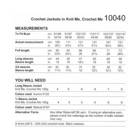 Stylecraft Crochet Jackets Pattern 10040 - Image 3