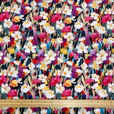Oil Painted Flowers Viscose - Image 2