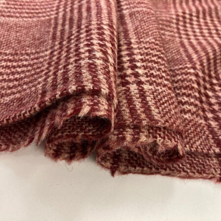 Lennox Wine Check Wool Fabric - Image 2