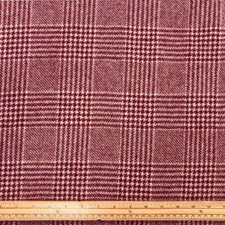 Lennox Wine Check Wool Fabric - Image 3