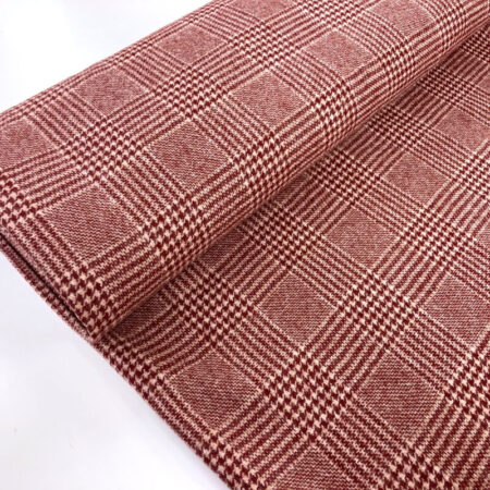 Lennox Wine Check Wool Fabric