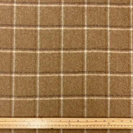 Caramel Check Wool Fabric - Image 2