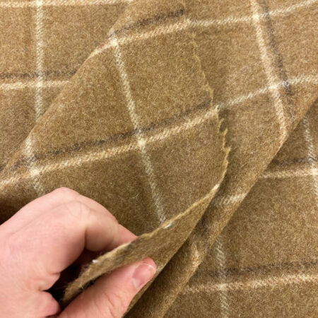 Caramel Check Wool Fabric - Image 5