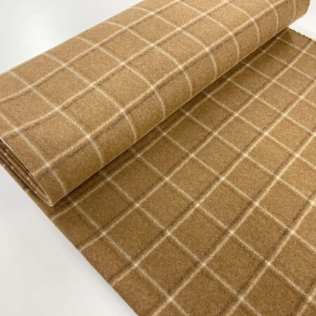Caramel Check Wool Fabric - Image 6