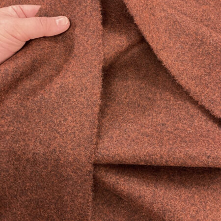 Terracotta Marl Wool Fabric - Image 3