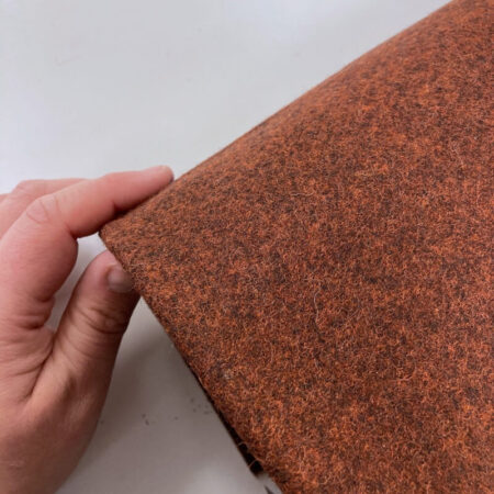 Terracotta Marl Wool Fabric - Image 4