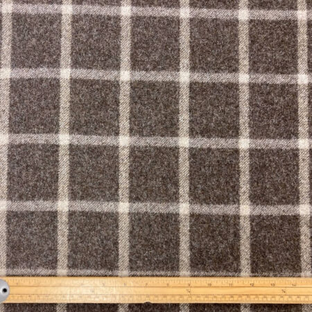 Mocha Check Wool Fabric - Image 2