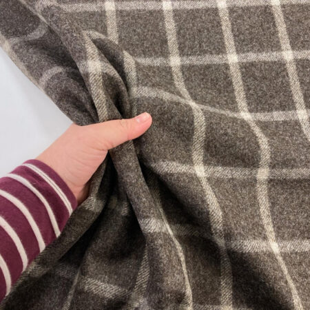 Mocha Check Wool Fabric