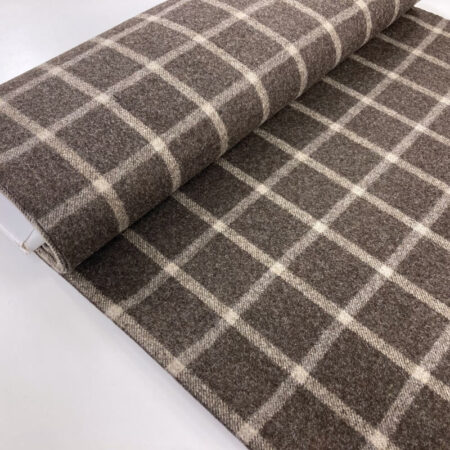 Mocha Check Wool Fabric - Image 6