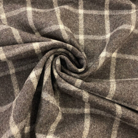 Mocha Check Wool Fabric - Image 5