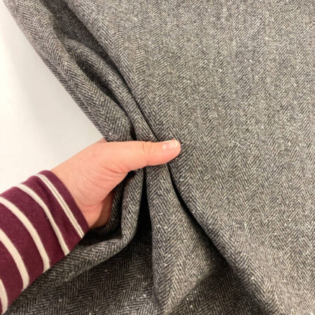 Charcoal Herringbone Wool - Image 2