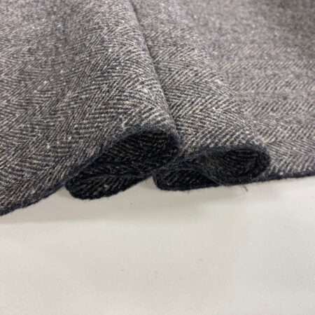 Charcoal Herringbone Wool - Image 3