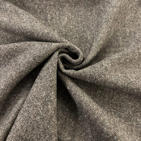 Charcoal Herringbone Wool - Image 4