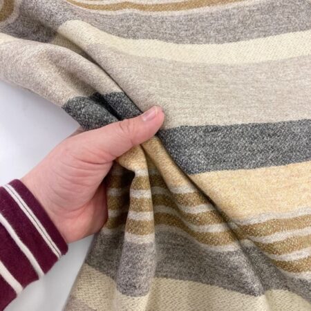 Ochre Striped Wool Fabric