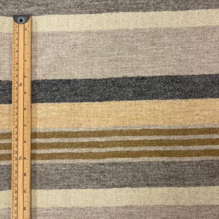 Ochre Striped Wool Fabric - Image 3