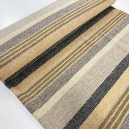 Ochre Striped Wool Fabric - Image 5