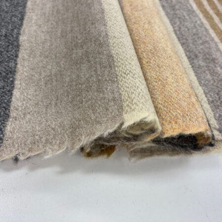Ochre Striped Wool Fabric - Image 4