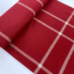 Large Red Check Wool Fabric