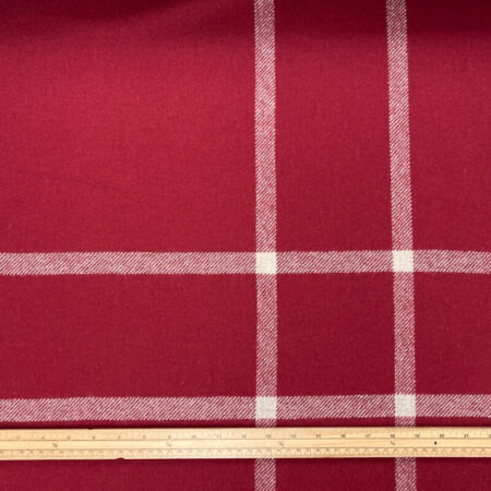 Large Red Check Wool Fabric - Image 3