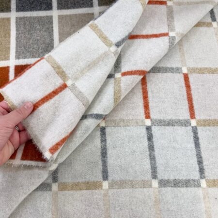 Terracotta Blocks Soft Touch Wool Fabric - Image 4