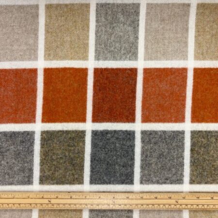 Terracotta Blocks Soft Touch Wool Fabric - Image 3