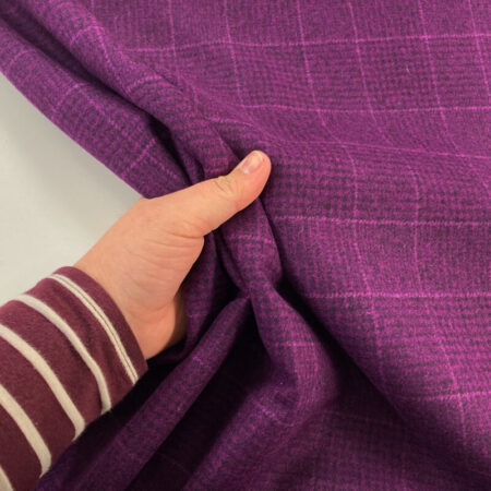 Knightsbridge Purple Check Wool Fabric
