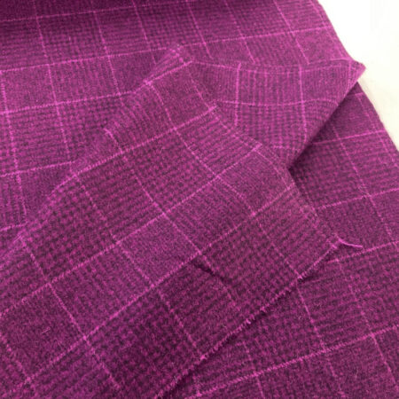 Knightsbridge Purple Check Wool Fabric - Image 4