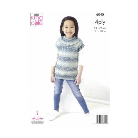 King Cole Sweater and Pullover Pattern 6040 - Image 2