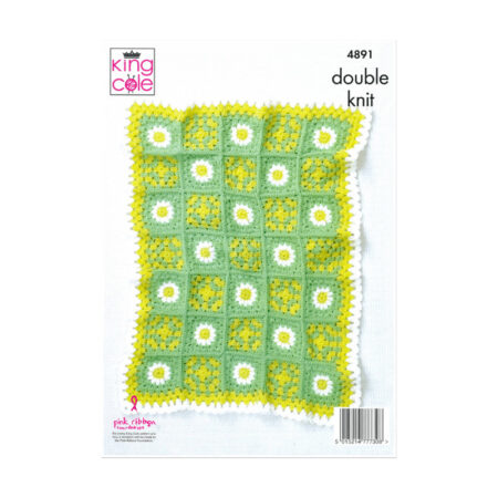 King Cole Crochet Floral Motif Blanket Pattern 4891 - Image 2