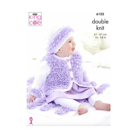 King Cole Cardigans, Hat and Blanket Pattern 6102