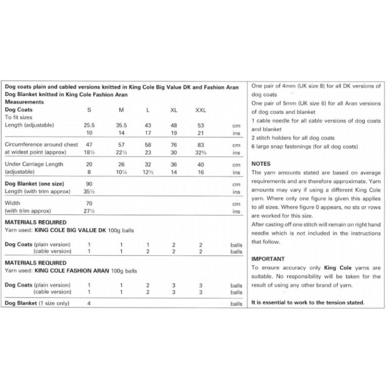 King Cole Knitting Pattern K9 The Cheap Shop Tiptree