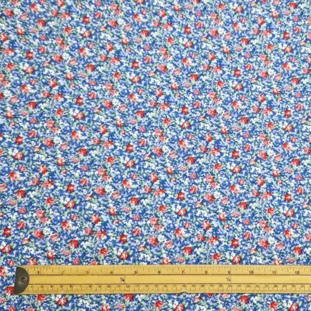 Royal and Red Floral Cotton Poplin - Image 2