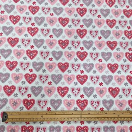 Flowers on Heart Cotton Poplin - Image 3
