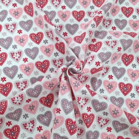 Flowers on Heart Cotton Poplin - Image 2