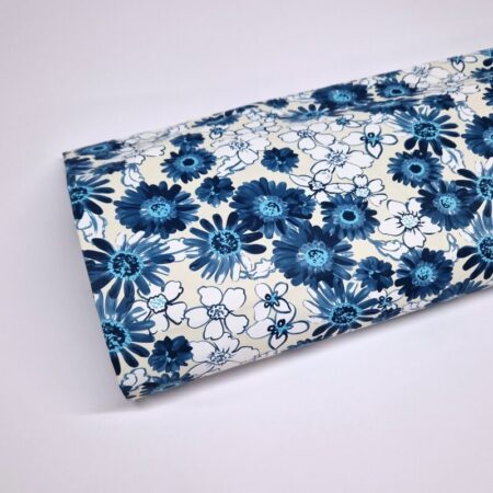 Bold Blue Flower Cotton Spandex