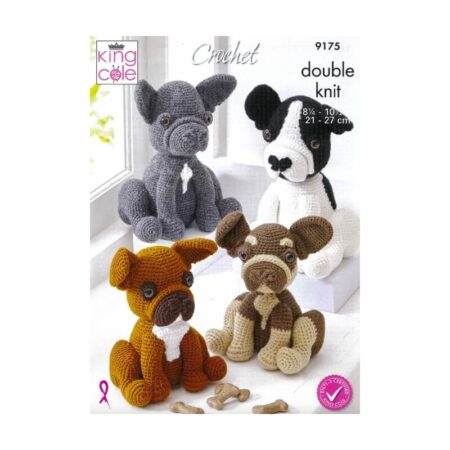 King Cole Crochet French Bulldogs Pattern 9175