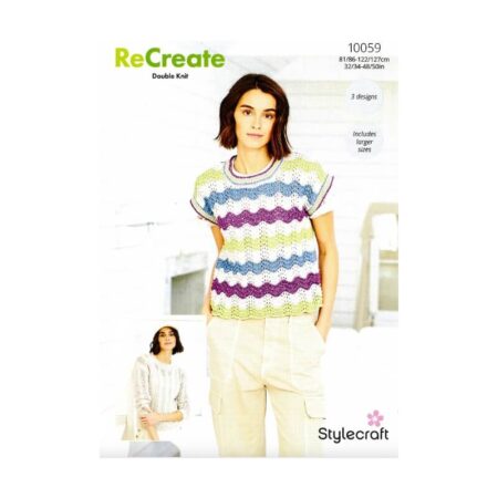 Stylecraft Sweater Top and Hat Pattern 10059
