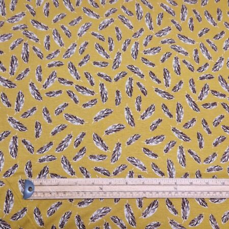 Mustard Feather Viscose Jersey - Image 4