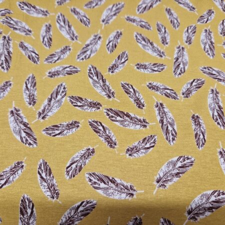 Mustard Feather Viscose Jersey - Image 3