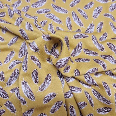 Mustard Feather Viscose Jersey - Image 2