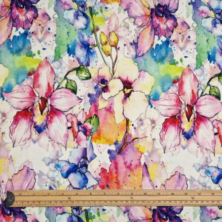 Abstract Flower Art Viscose Jersey - Image 13