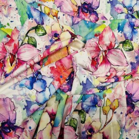 Abstract Flower Art Viscose Jersey - Image 12