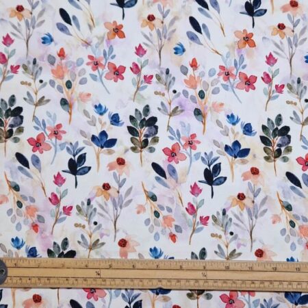 Leaf and Flower Stem Cotton Canvas - Image 3