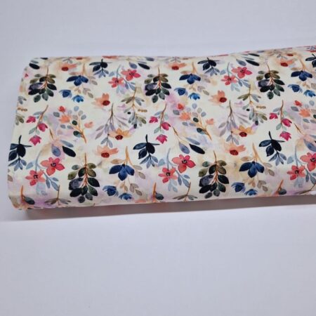 Leaf and Flower Stem Cotton Canvas