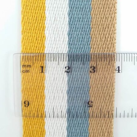 Stripe Mustard Grey 38mm Webbing - Image 2