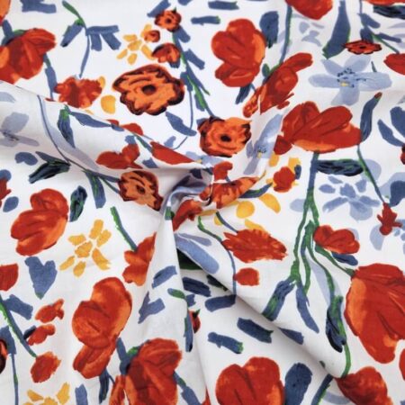 Watercolour Flowers Cotton Lawn - Image 3